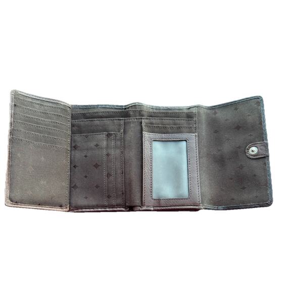 Vintage Fossil Maddox Brown Keyhole Leather Trifold Wallet Clutch Keyhole - Picture 4 of 9